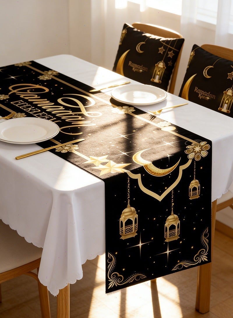 Yoawllty Ramadan Table Runner, Ramadan Decorations, Ramadan Pillow Covers, Ramadan Table Decoration with Table Runner and 4 PCS Decorative Pillow Covers - Image 5